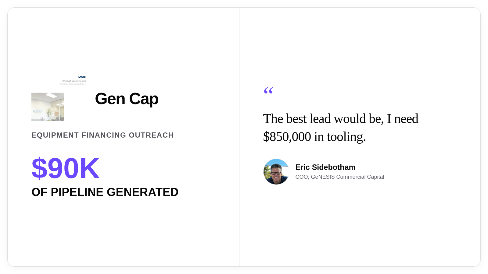 Gen Cap customer result
