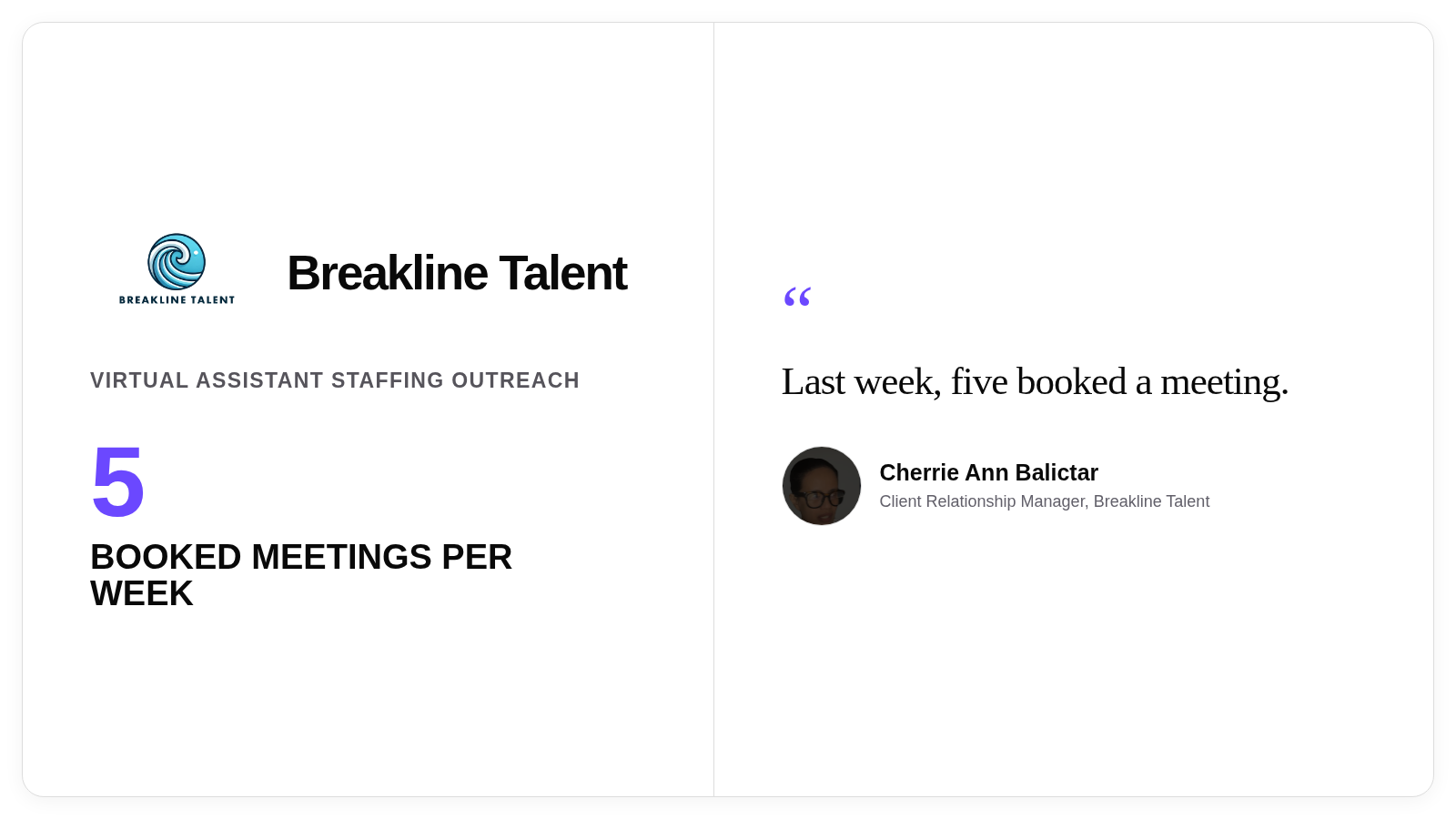 Breakline Talent customer result