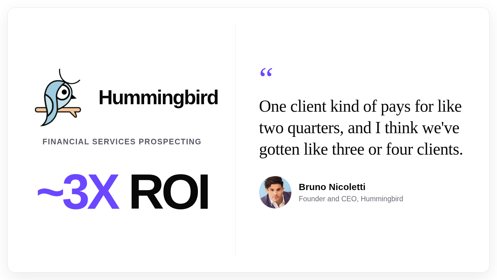 Hummingbird customer result