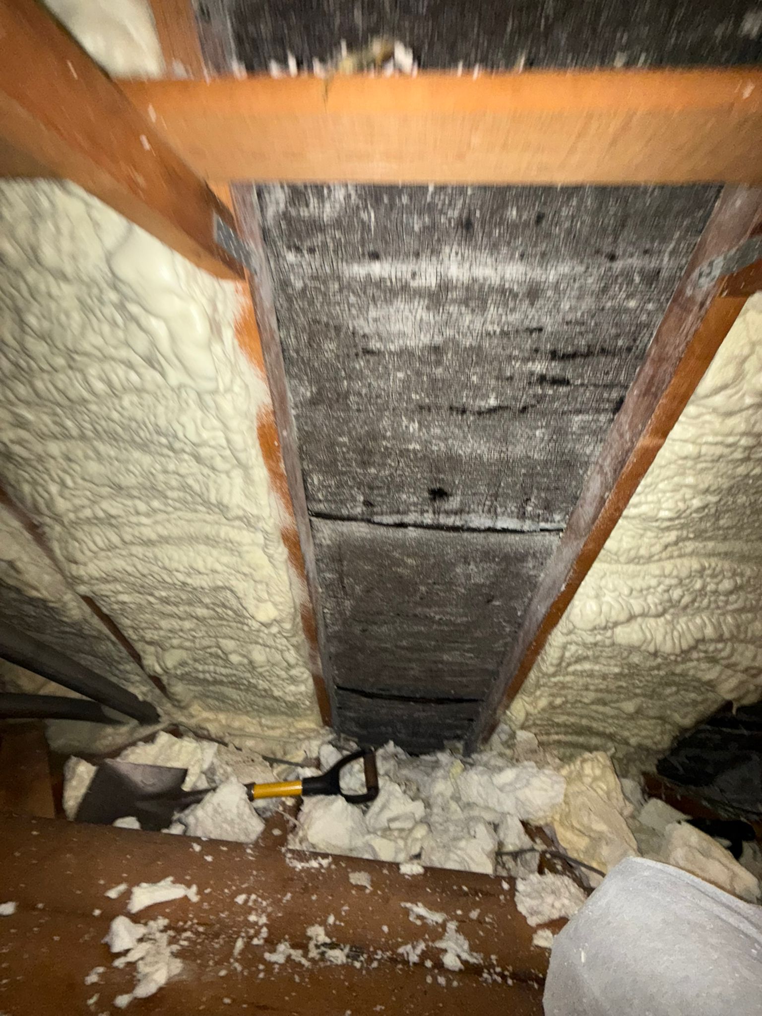 Real spray foam removal project — London area