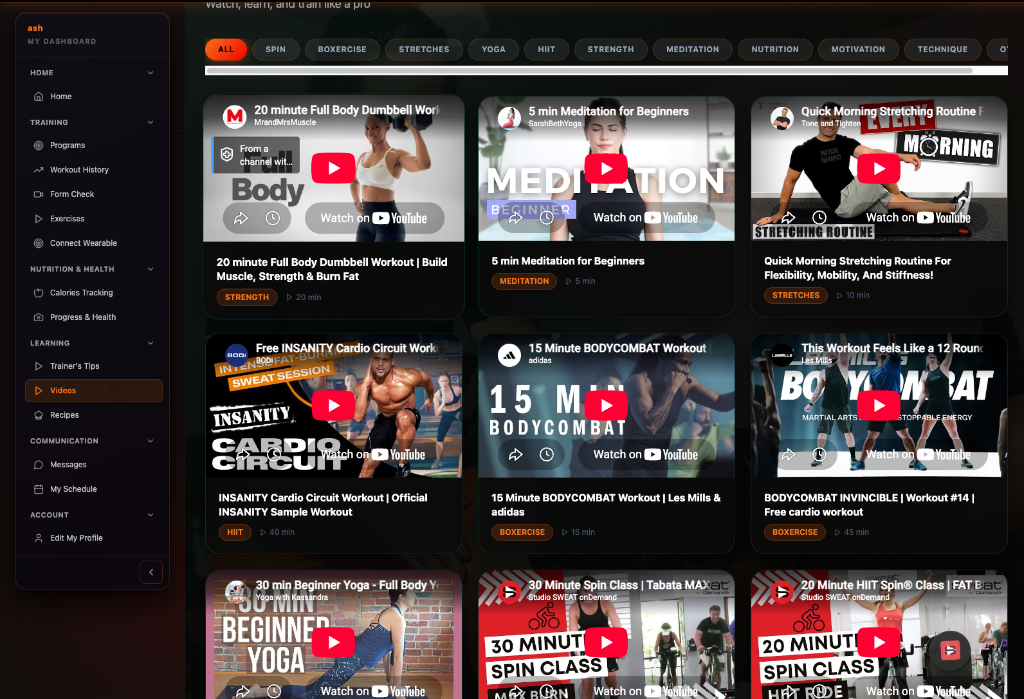 FTOS Coaching educational and workout videos