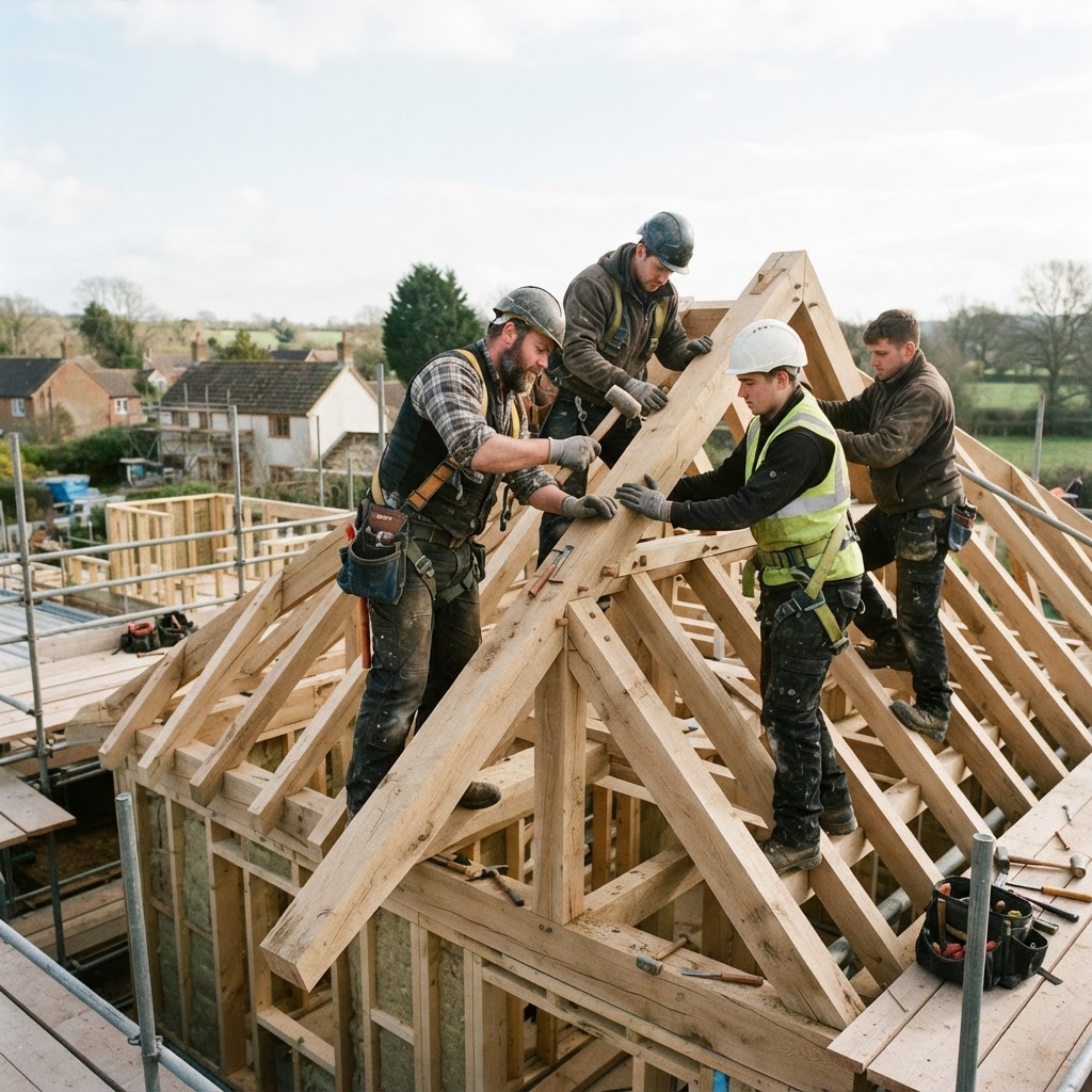 Zimmerer, Holzbau & Dach aus Estland aus Estland Zimmerer, Holzbau & Dach aus Estland – Arbeitskräfte aus Estland im Einsatz