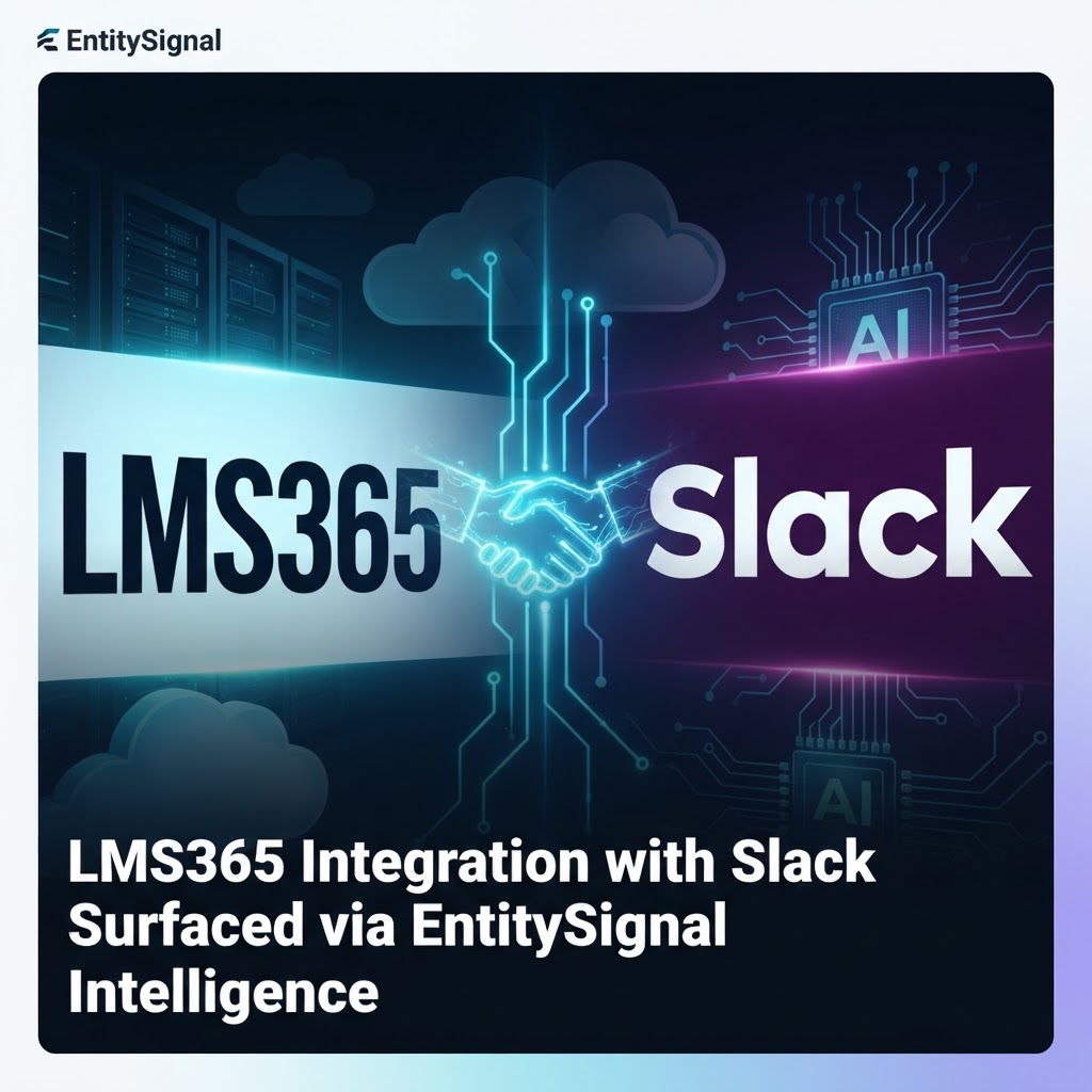 LMS365 Integration with Slack Surfaced via EntitySignal Intelligence