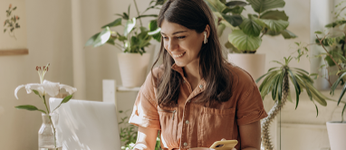 Woman working with laptop