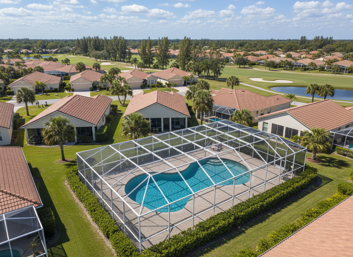 Pool Cage Installation in The Villages, FL by veteran-owned screen company