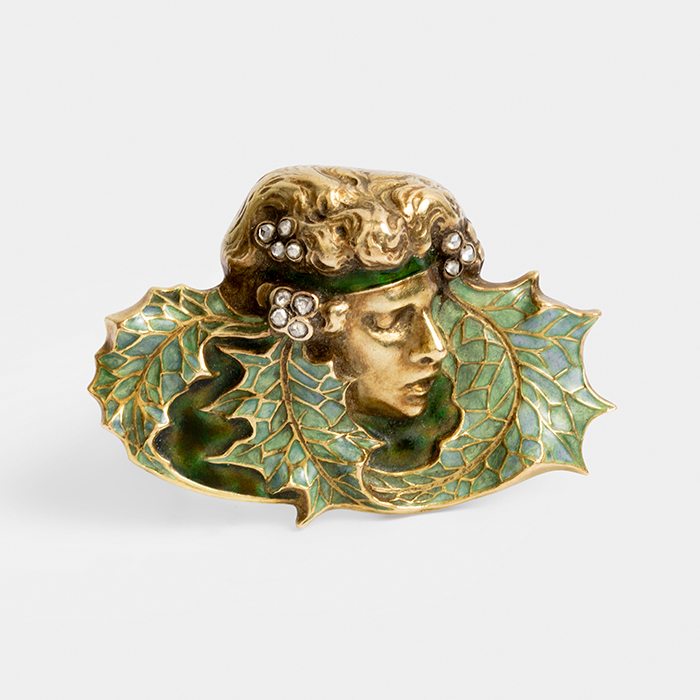 René Lalique. Broche “Leafed Woman”, ca. 1900