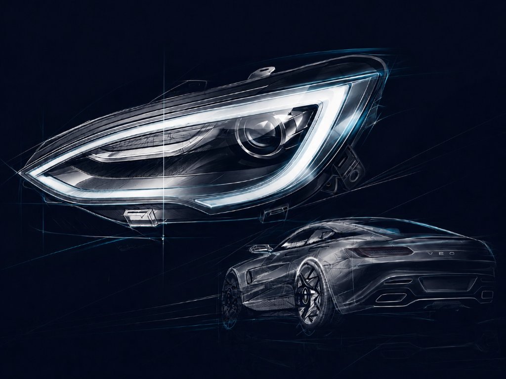 Automotive engineering concept sketch