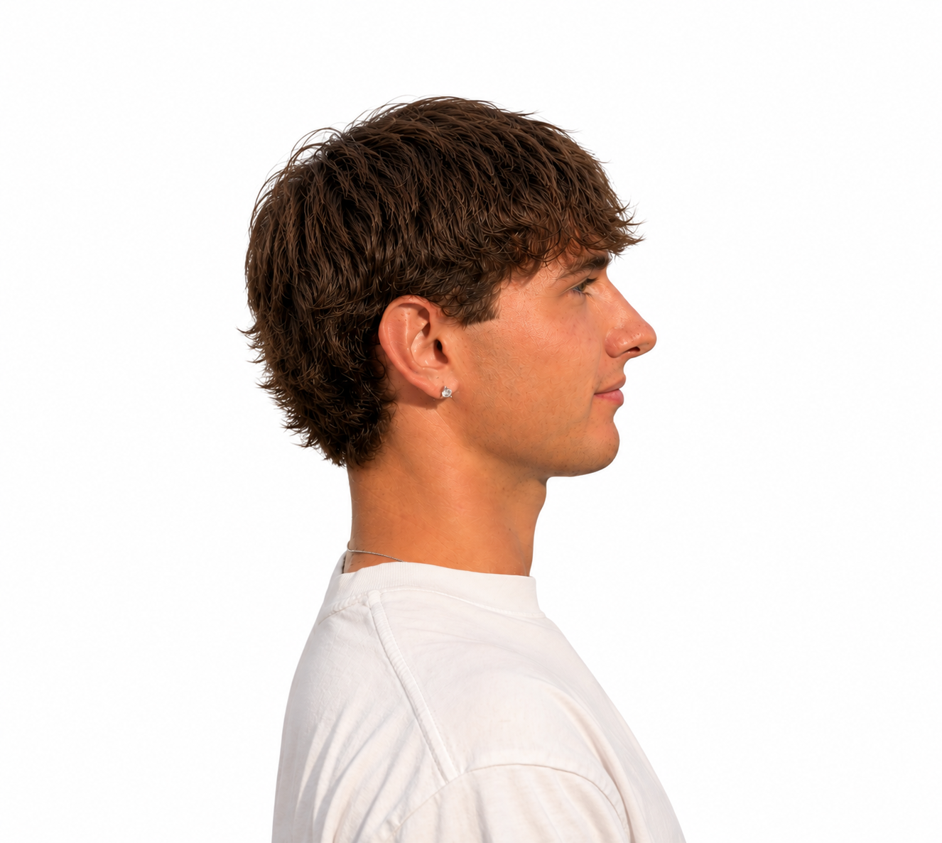 Before — flat, unstyled hair