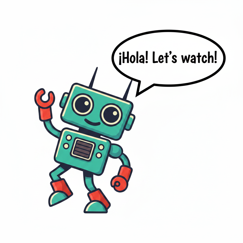 Rodrigo the robot with a speech bubble
