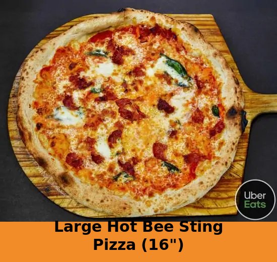 Hot Bee Sting Pizza pizza β Pizza sauce, mozzarella, hot soppressata, fior di latte, fresh basil with a hot honey finish.