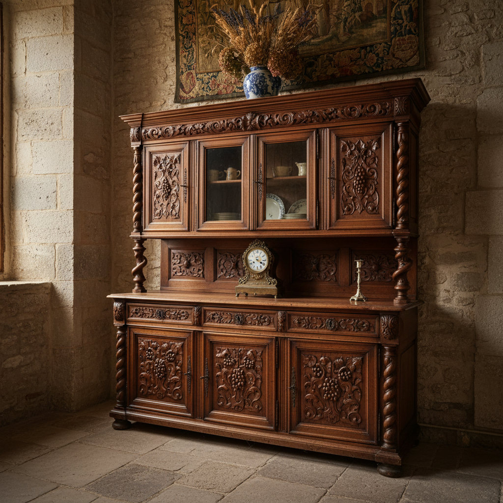 Buffet ancien en noyer sculpté - achat meubles anciens Albi
