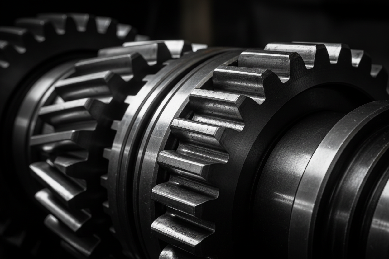 Heavy duty transmission gear close-up