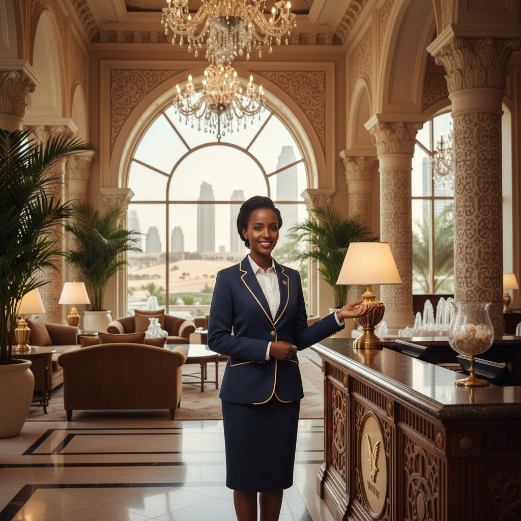 Hospitality worker abroad