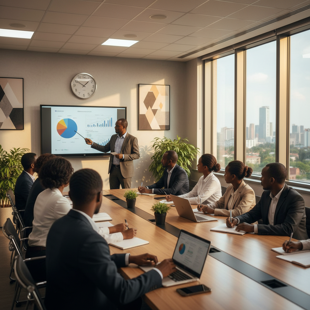 Ethiopian workers in professional training session