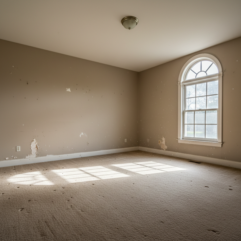 Before renovation: dated living room
