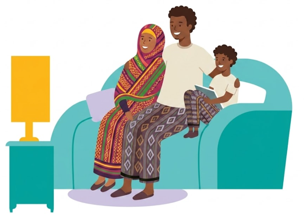 Somali family at home