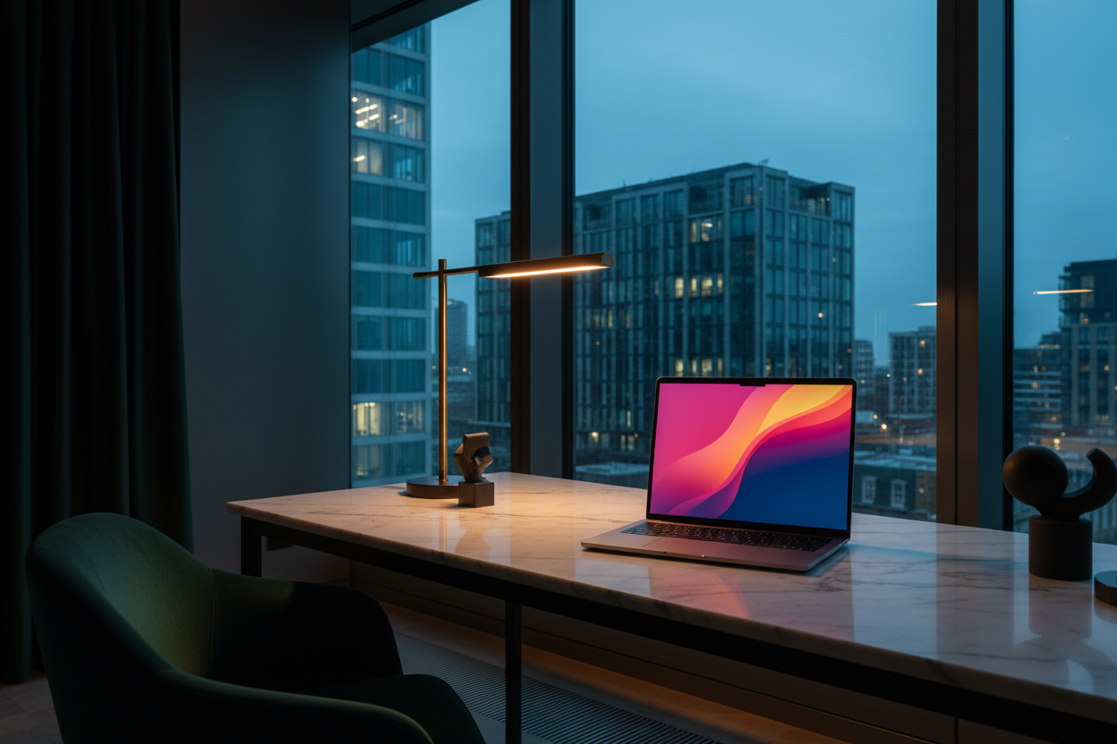 Premium website design on laptop