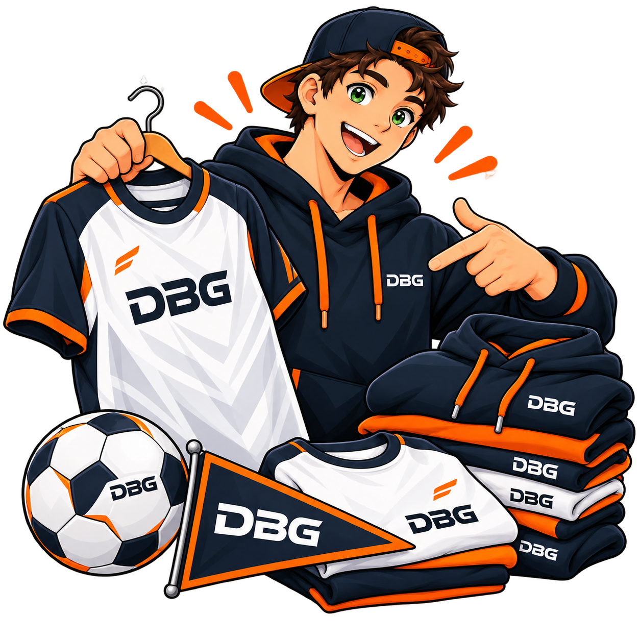 Greg présente les textiles pour clubs et associations