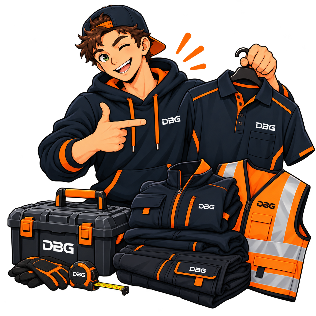 Greg présente les vêtements professionnels