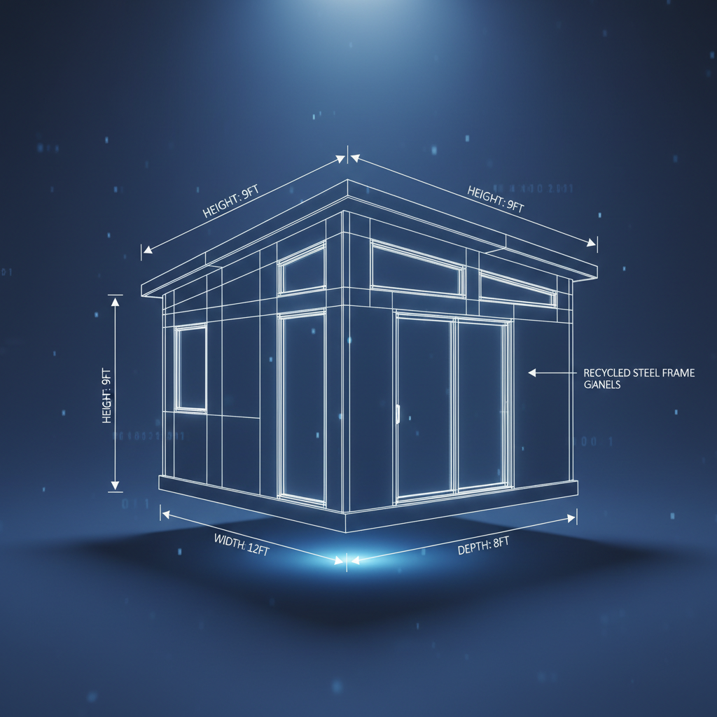 3D shed blueprint visualization