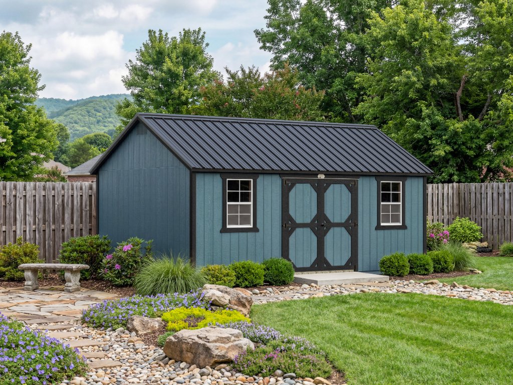 Garden Shed Model – Dark Green (12×20)
