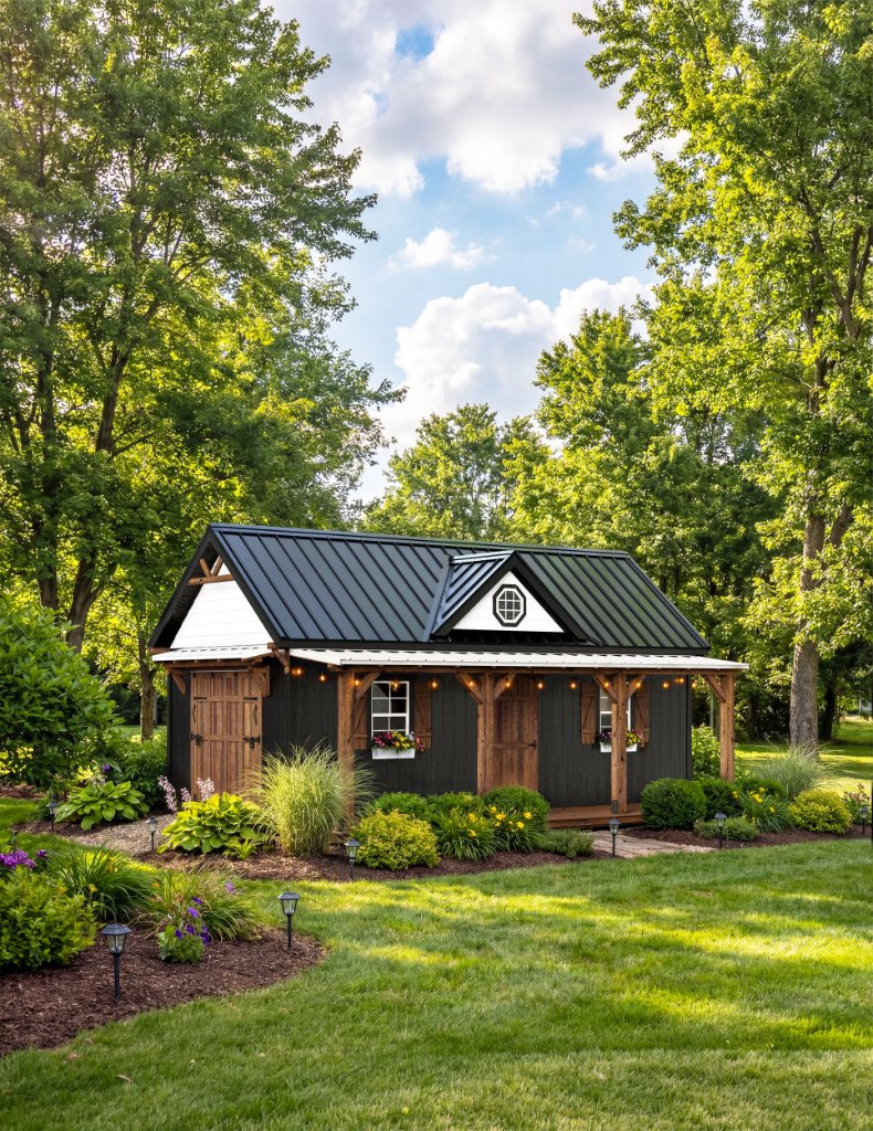 Crown Point with Porch Model - Black
