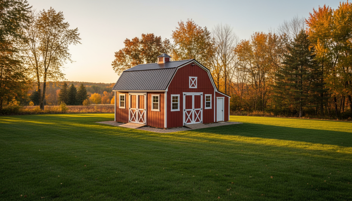 Premium Amish-built shed in Michigan backyard