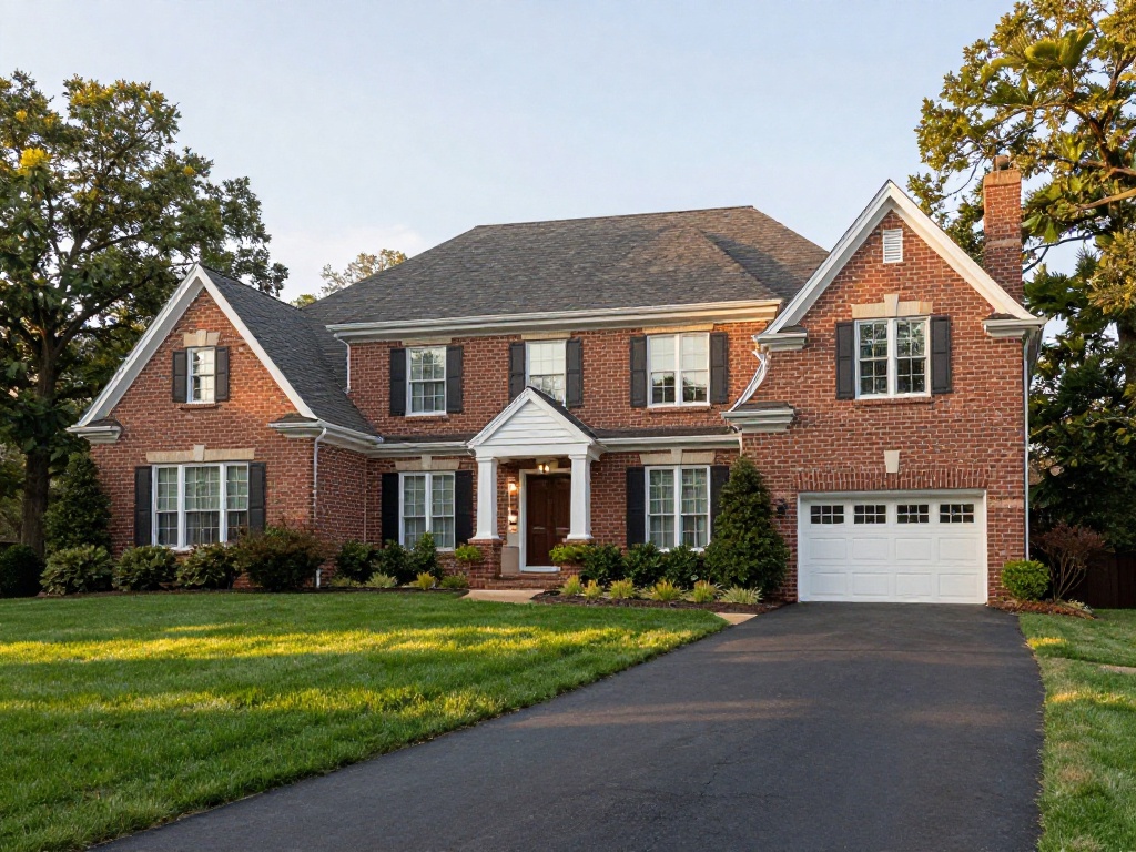 Two-story brick suburban home in McLean, VA served by Fairfax Mechanical HVAC