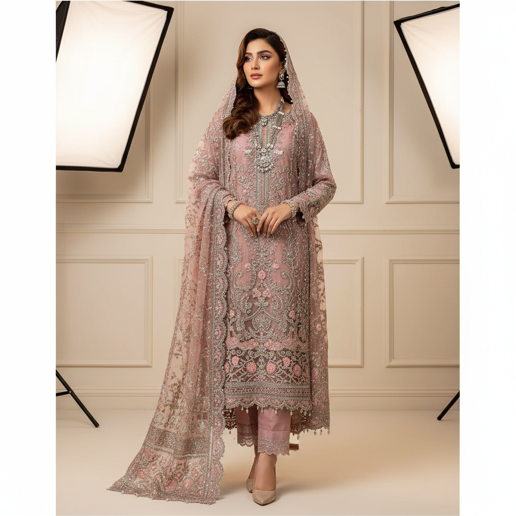 Net Embroidered Formal – featured | Marium's Collection