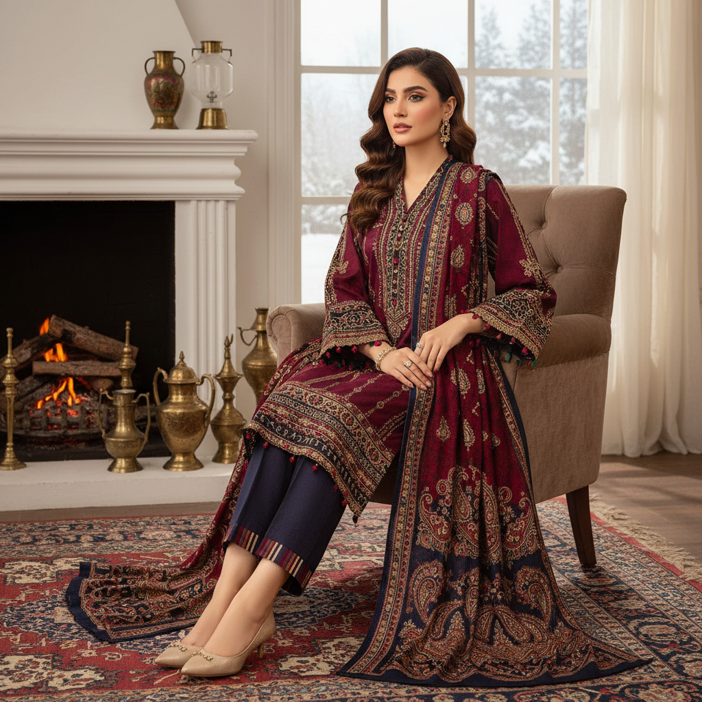 Winter Khaddar 3PC – winter | Marium's Collection