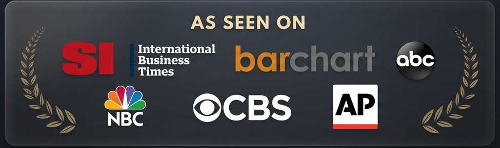 As seen on ABC, CBS, NBC, AP, SI, International Business Times, barchart and over 450 news sites