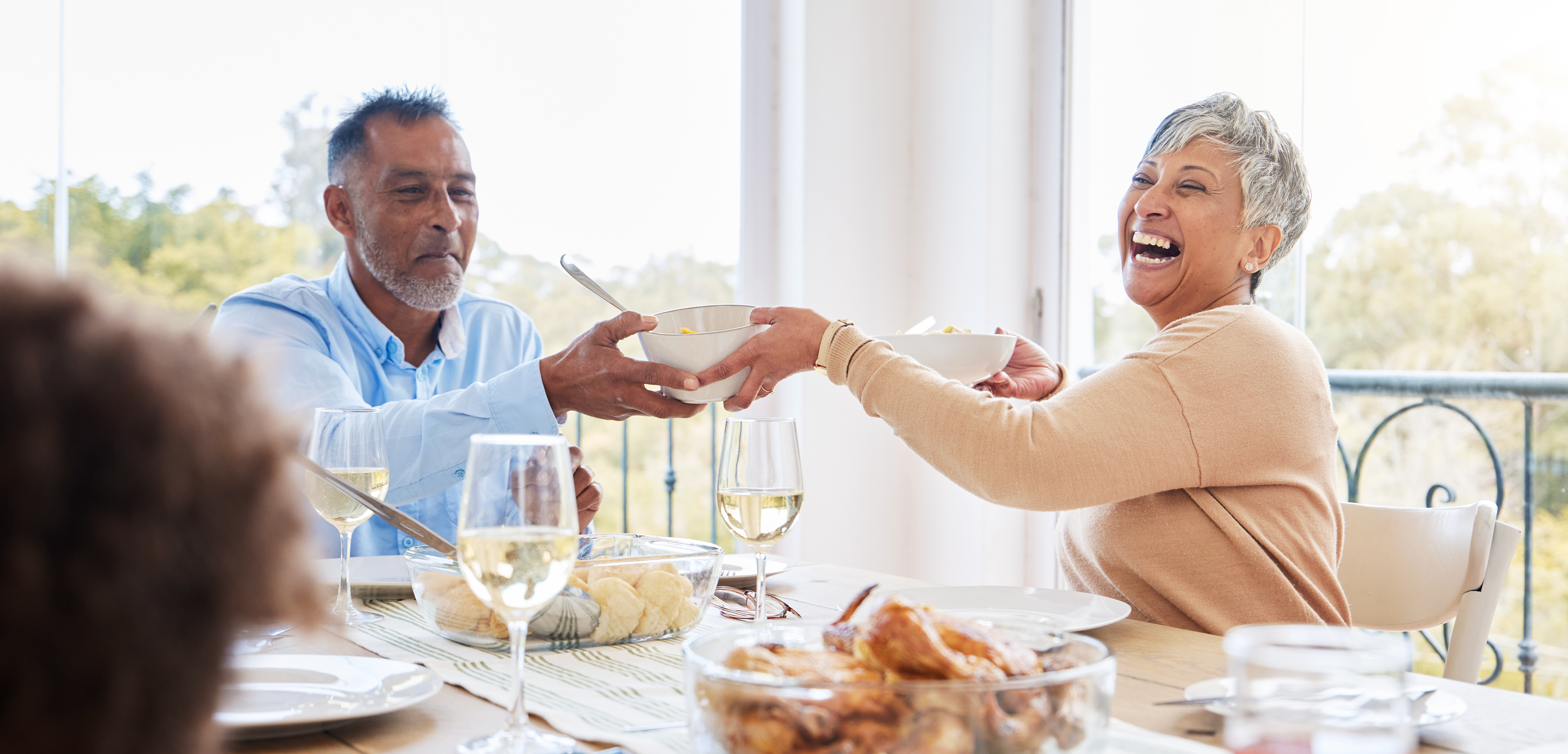 Couple sharing a meal at Traralgon Resort