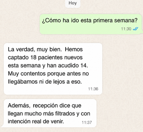 Testimonio real por WhatsApp 1
