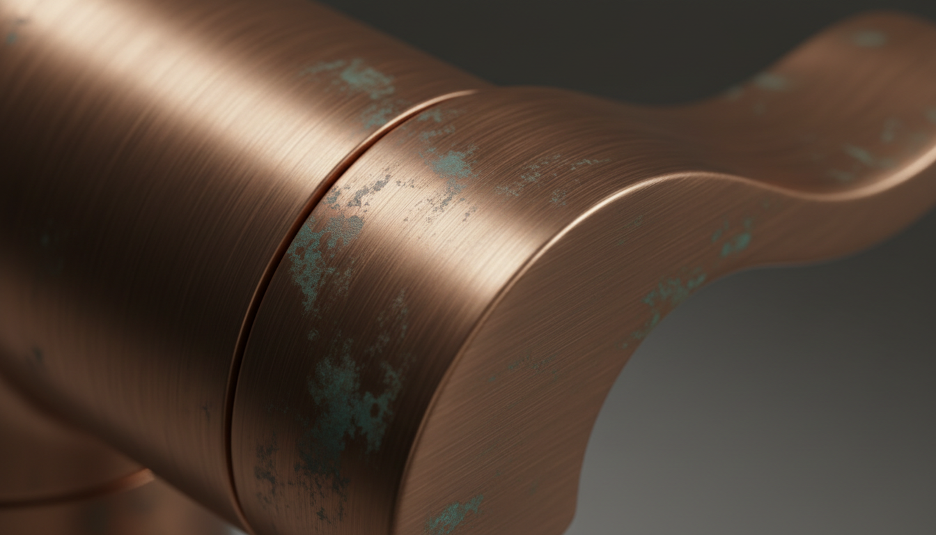 Luxury brushed copper texture detail