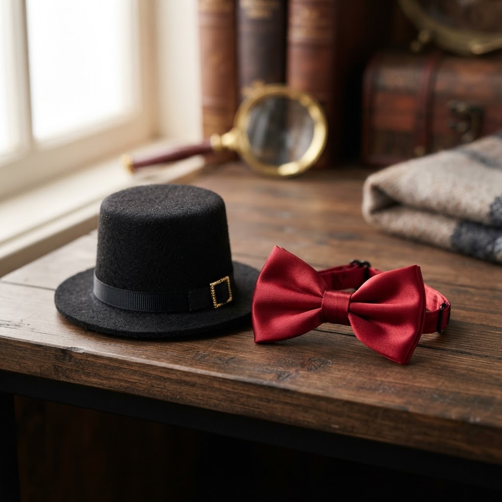 Tiny Top Hat & Red Bowtie