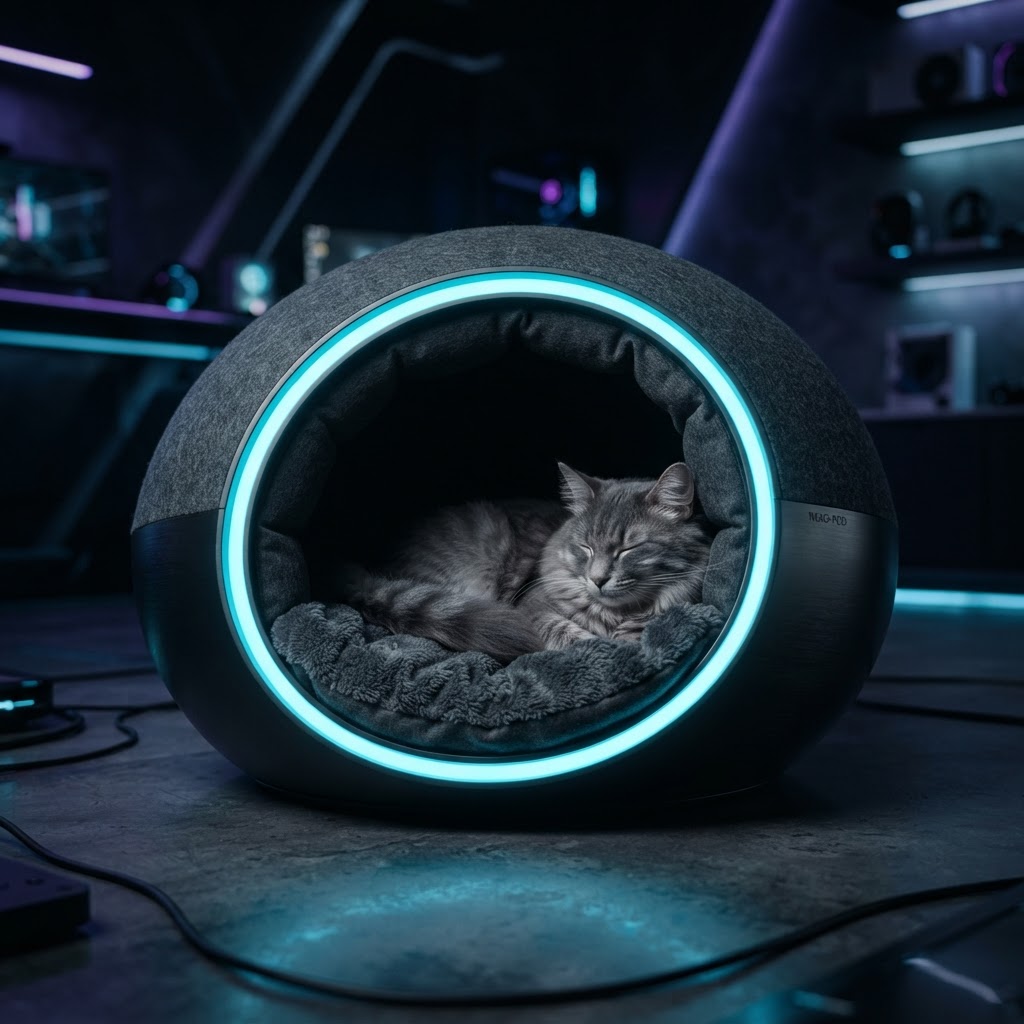 Calming Cat Bed Donut โ Cool Edition