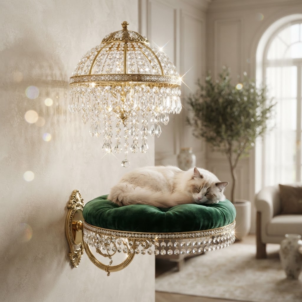 Crystal Chandelier Cat Perch