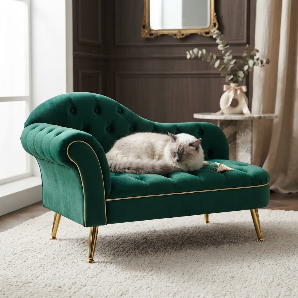 Velvet Pet Chaise Lounge