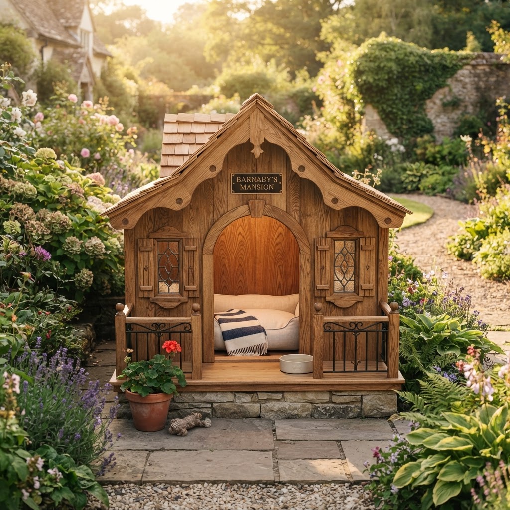 Heirloom Solid-Oak Pet Mansion