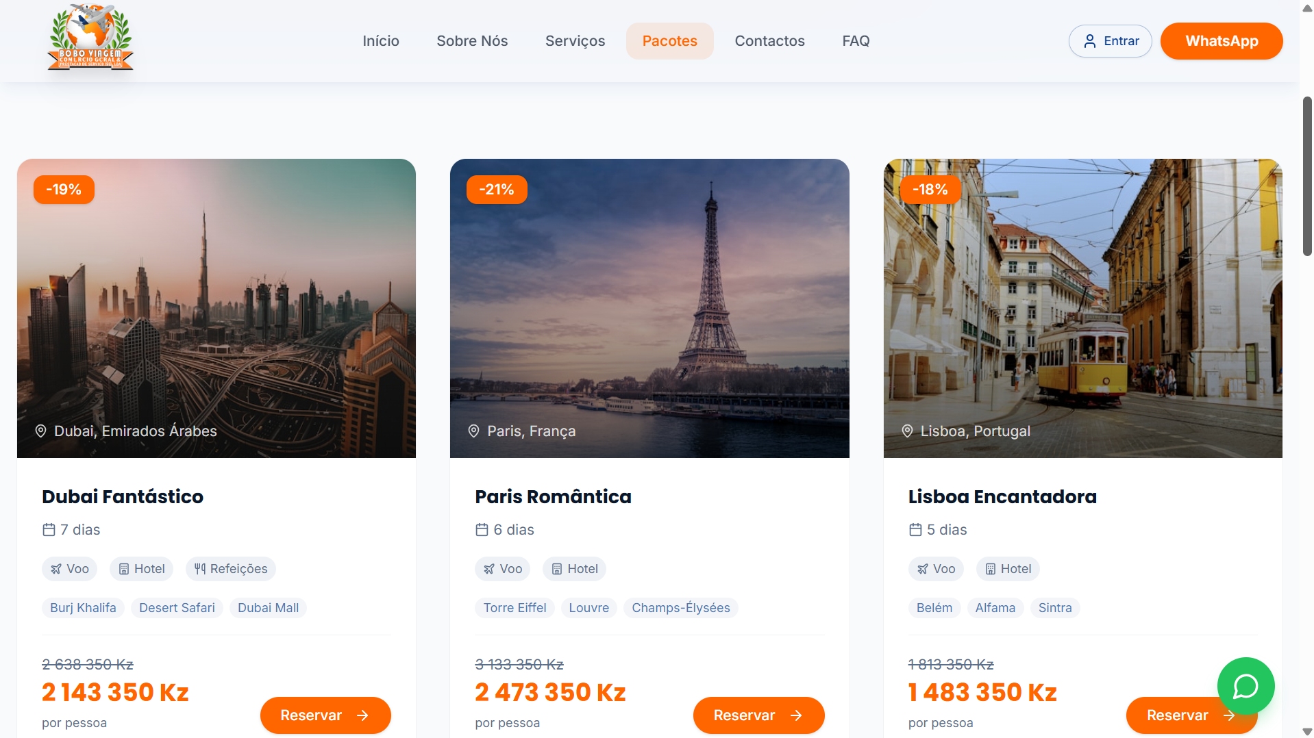 Portal de Viagens template preview
