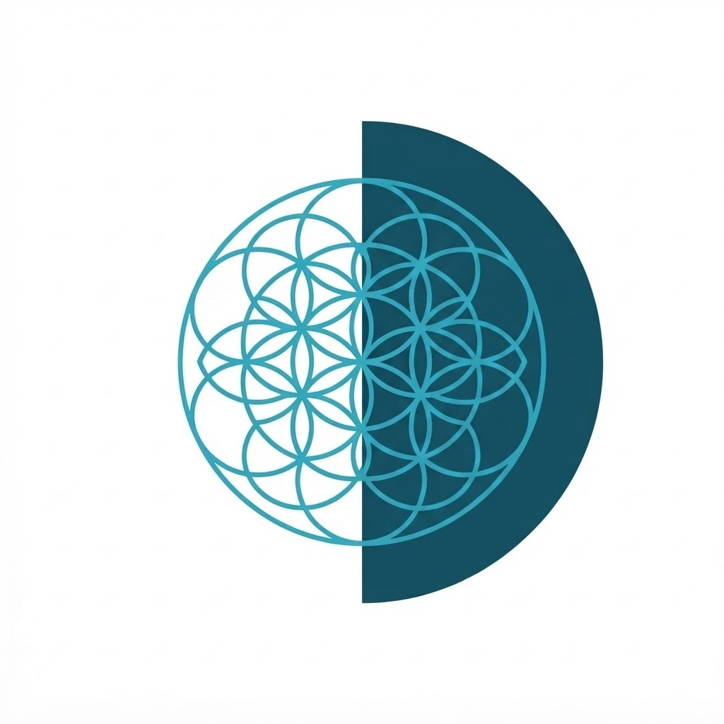 RootedMindfully Flower of Life logo