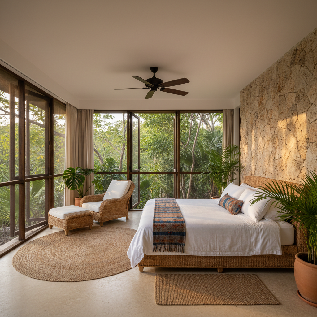 Eco-luxury guest room interior