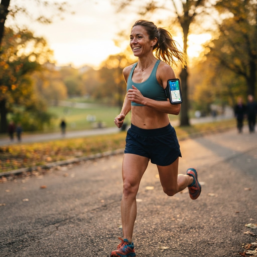 Person running with GABBii fitness tracker