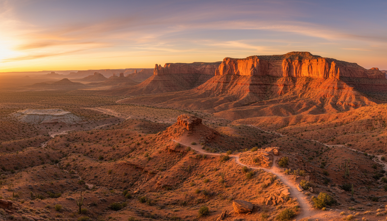 Mesa landscape at golden hour