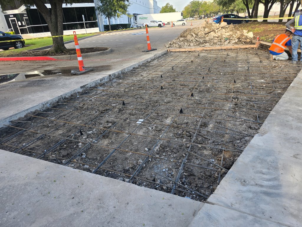 Rebar preparation at commercial facility