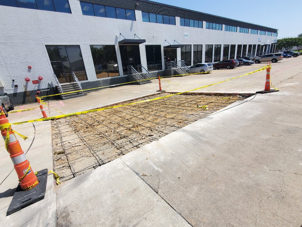 Residential driveway rebar prep