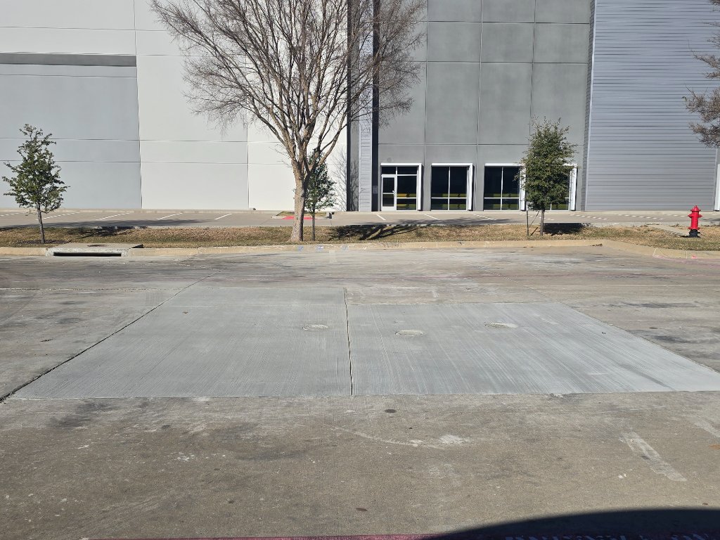 Commercial parking lot concrete pour