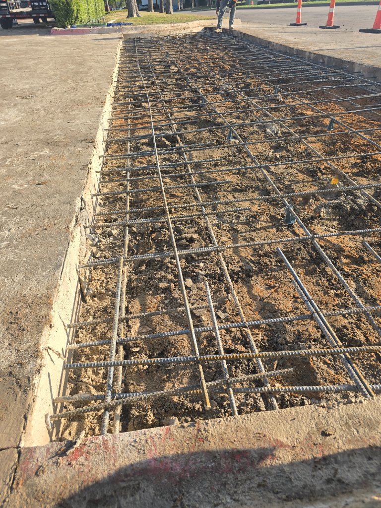 Commercial parking lot concrete work