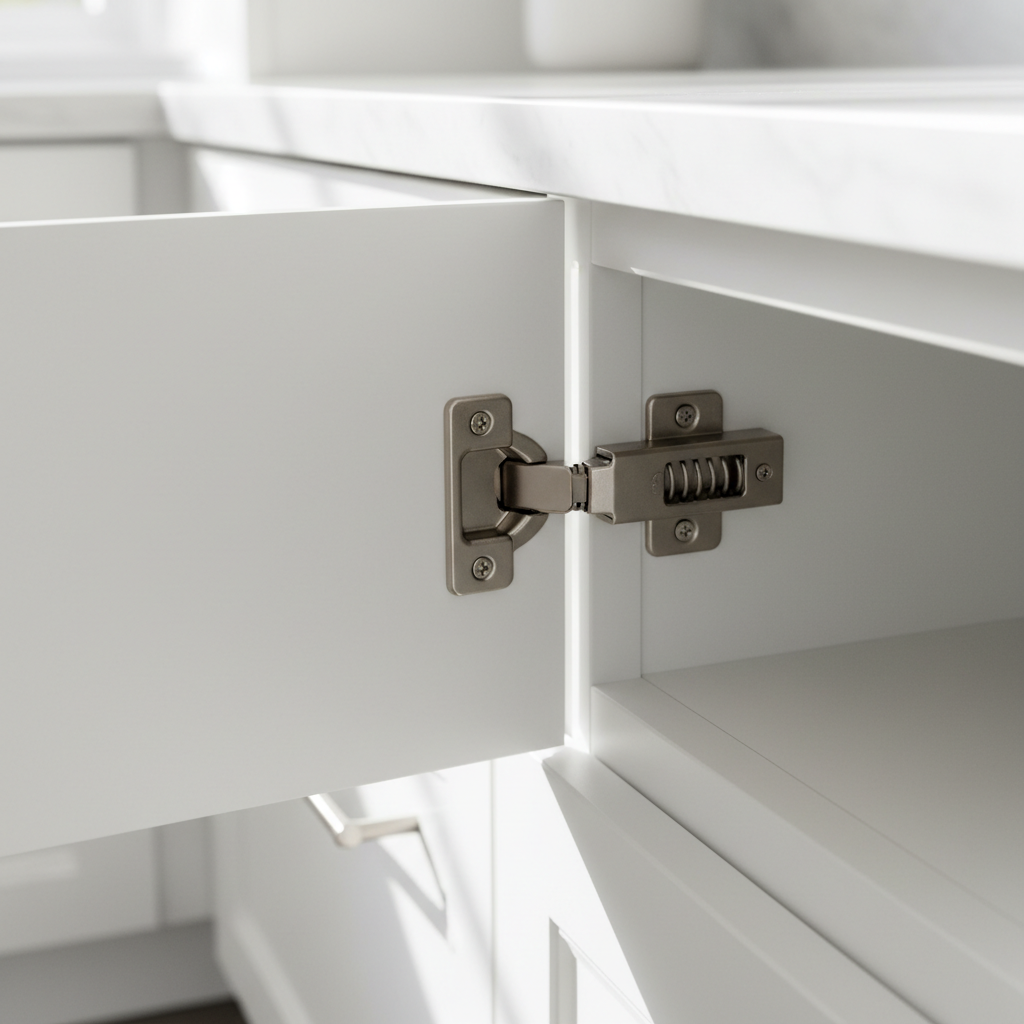 Cabinet hardware and hinge detail
