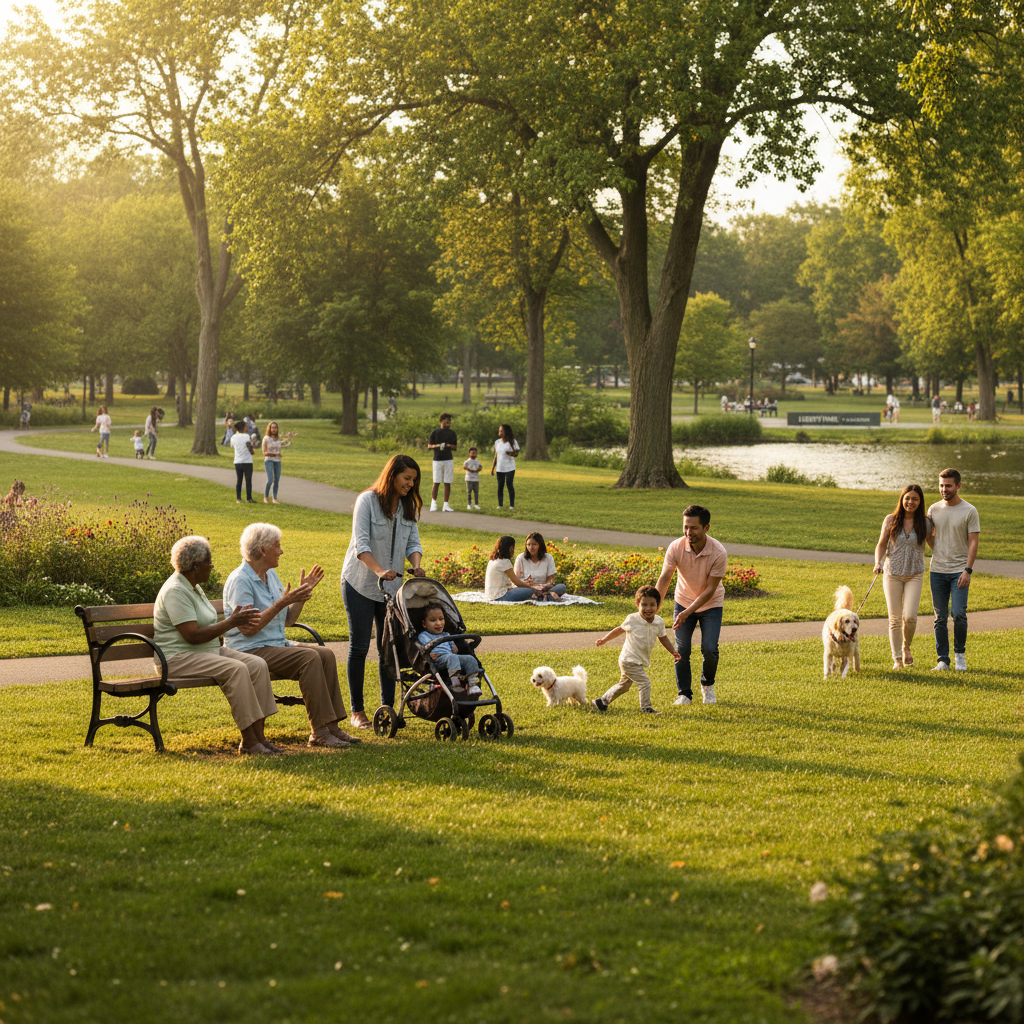Diverse Mercer County community at the park